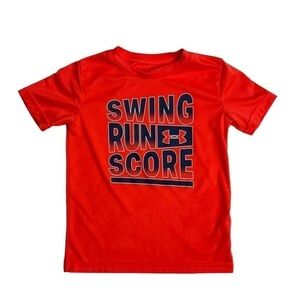 Under Armour "Swing Run Score" Short Sleeve Shirt Size 5‎ Boys